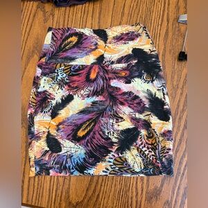 Wet Seal Purple and Orange Mini Y2K BodyCon Skirt